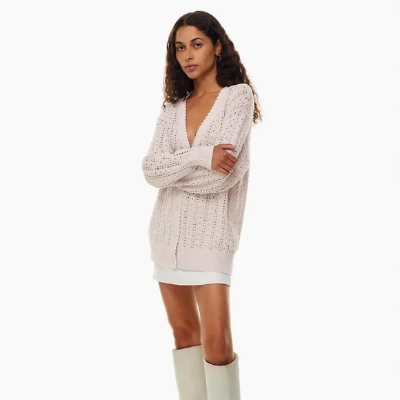 Aritzia Wilfred Free Reverence Cardigan Vin Gris (like a light lavendar color). - Picture 3 of 14